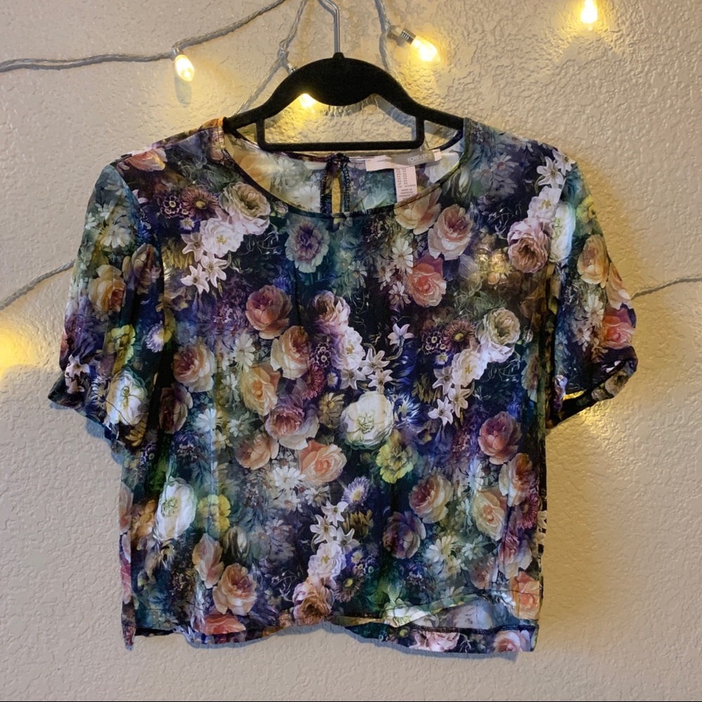 Forever 21 Boxy Floral Crop Top